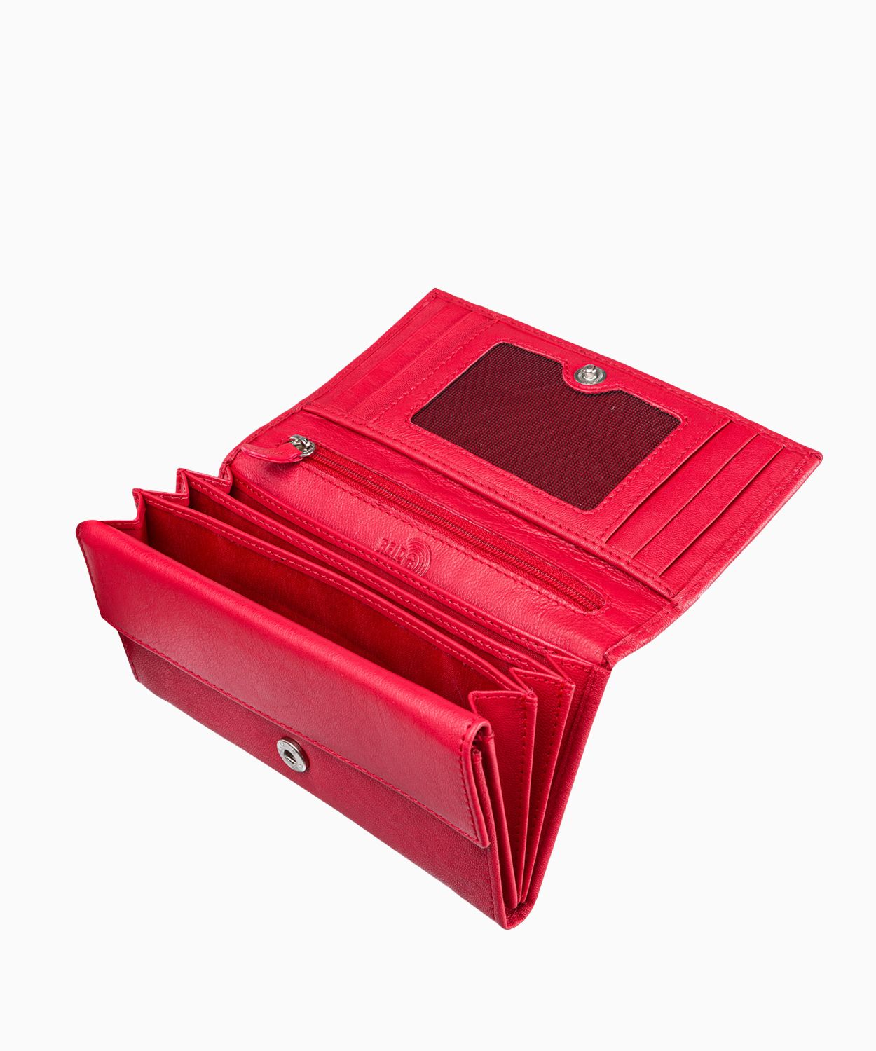 Великий жіночий шкіряний гаманець червоного кольору 