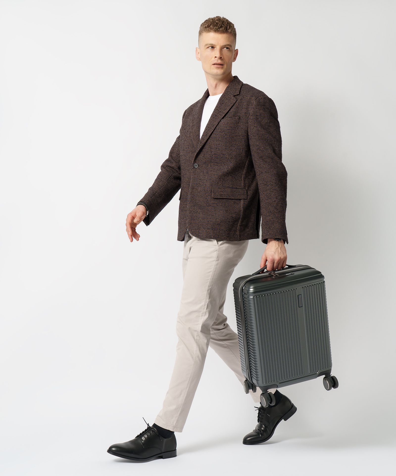 Полікарбонатна кабіна валізи темно-синій + антрацит