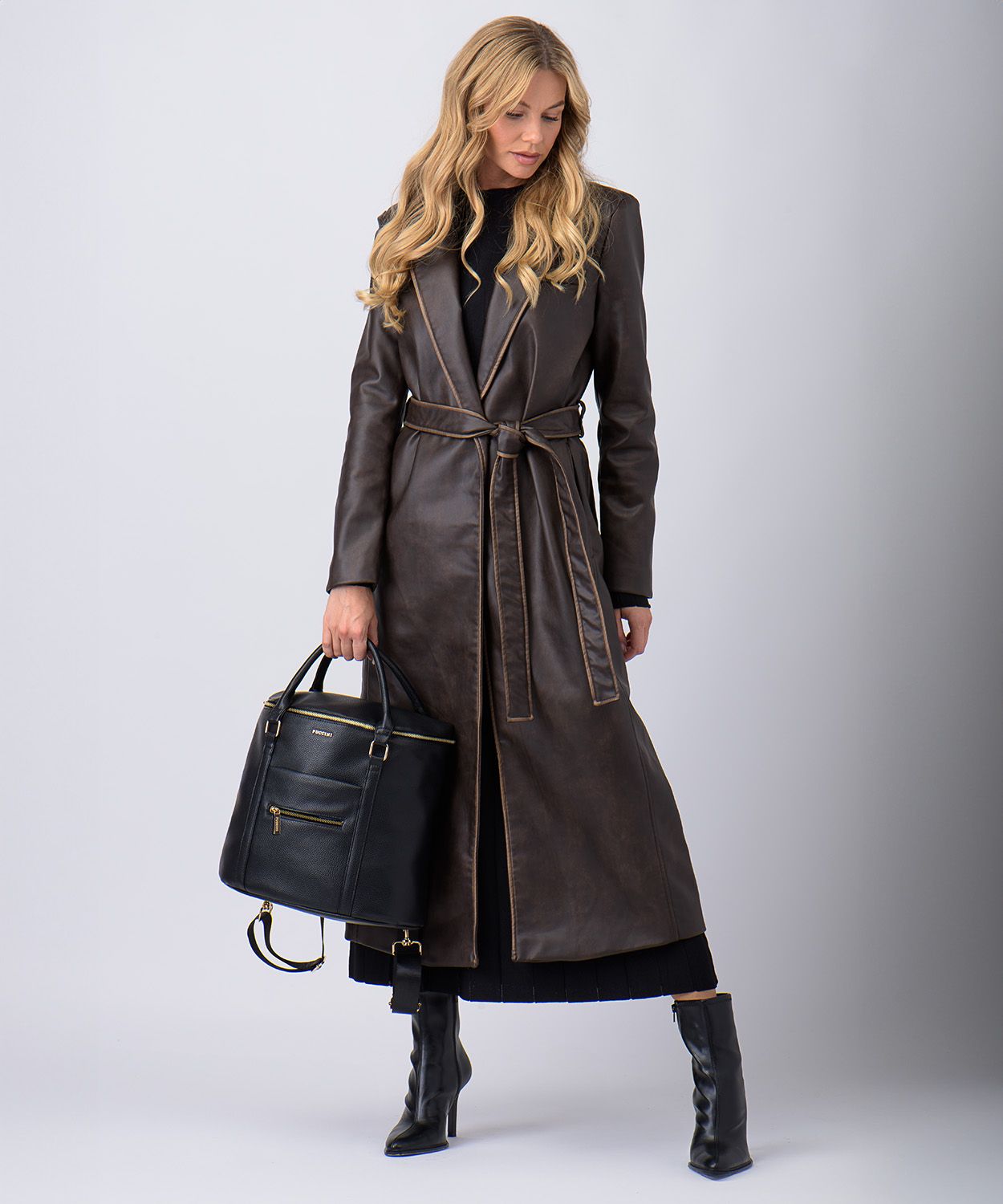 Жіночий рюкзак з ручками з екологічної шкіри, чорний