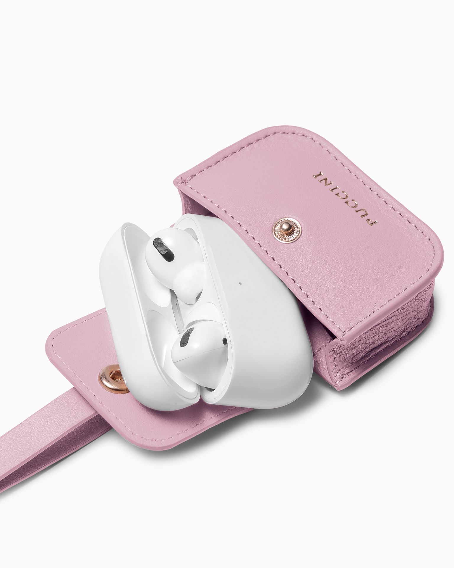 Чохол для навушників зі шкірозамінника рожевий