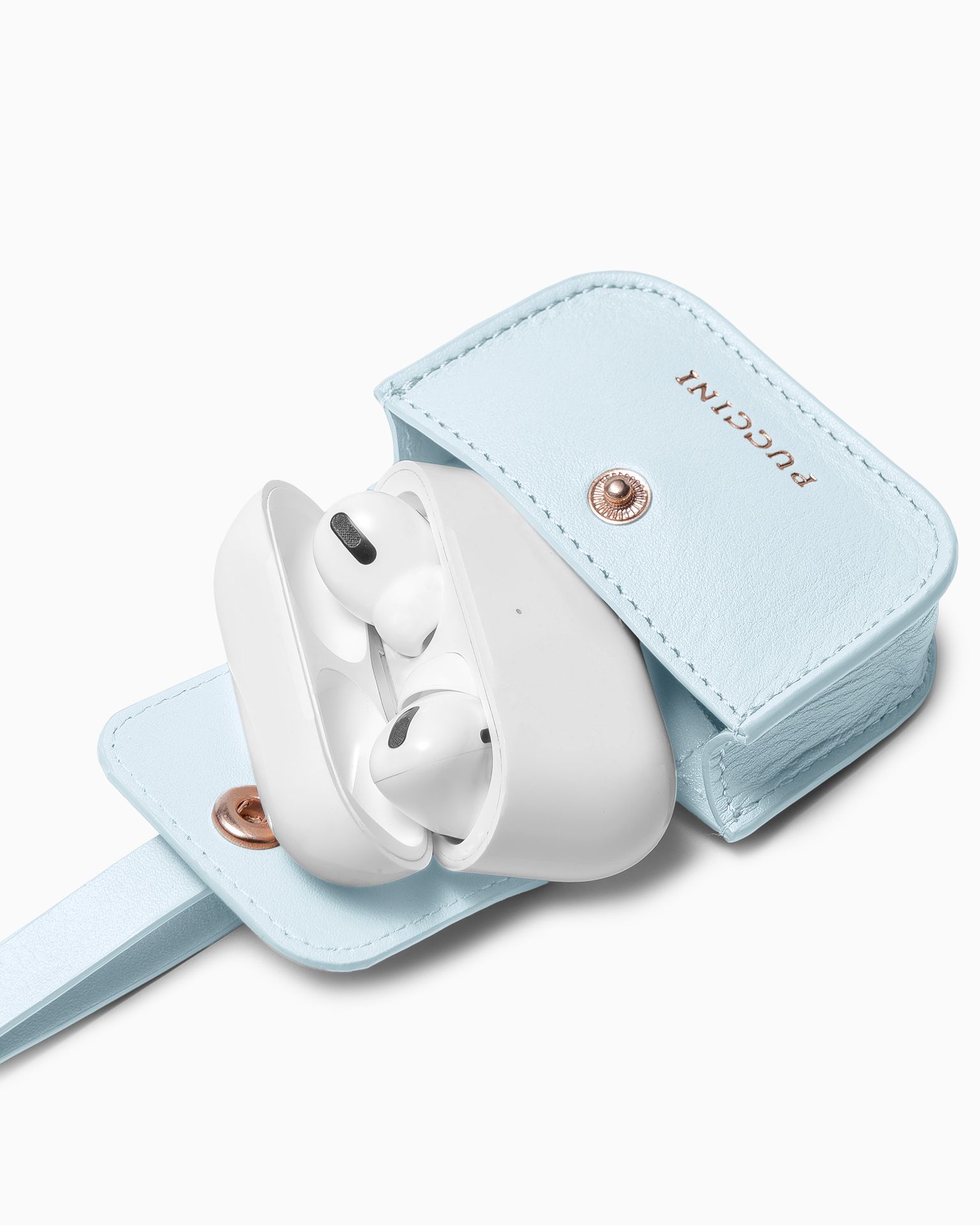 Чохол для навушників зі шкірозамінника синій