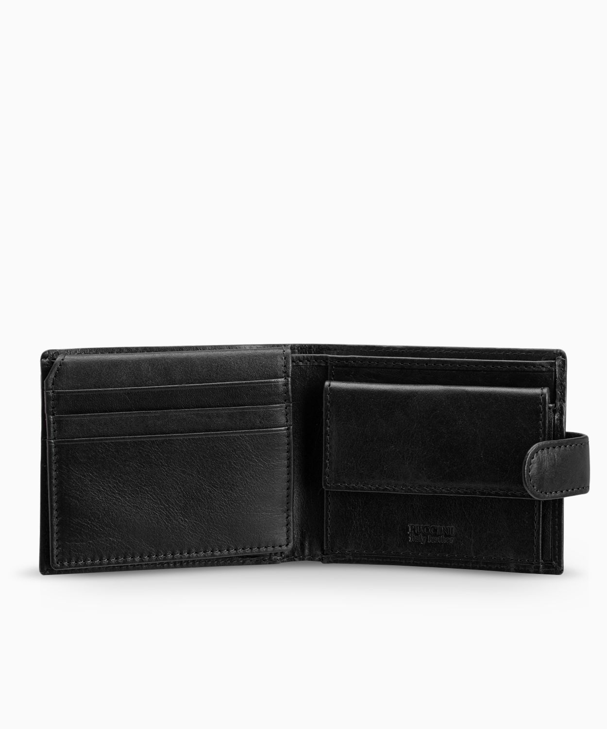 Шкіряний чоловічий гаманець чорного кольору 