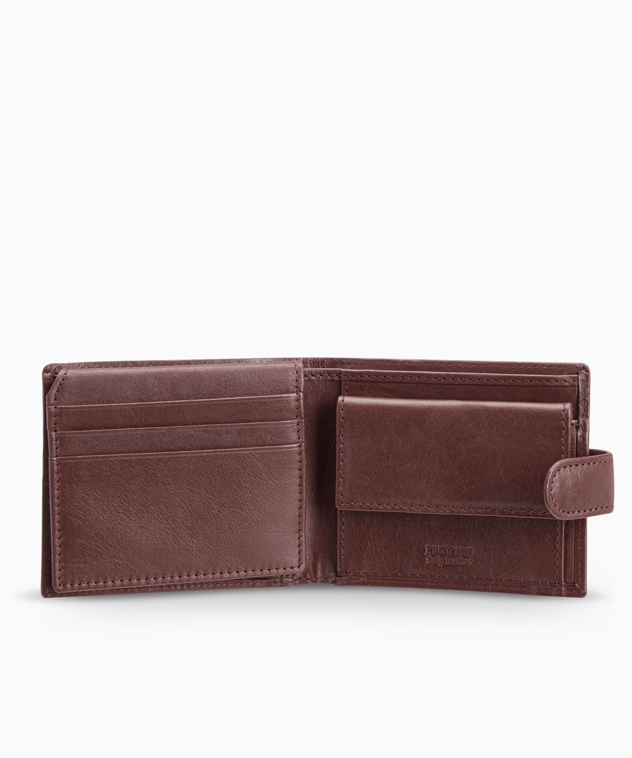 Чоловічий коричневий шкіряний гаманець із застібкою