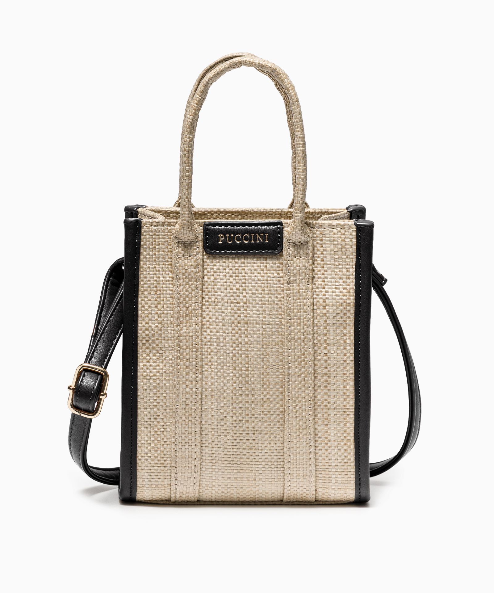 Жіноча плетена маленька сумочка з чорними елементами