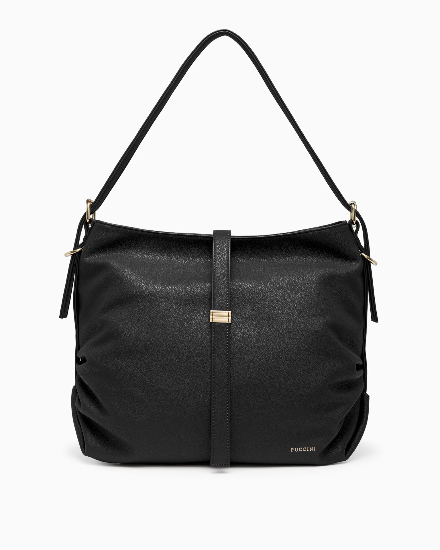 Жіноча сумка через плече, велика, з екошкіри, чорна