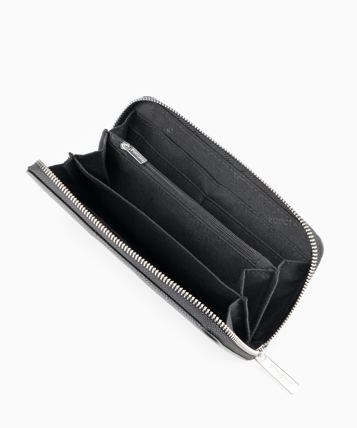 Великий чорний жіночий гаманець з екологічної шкіри 