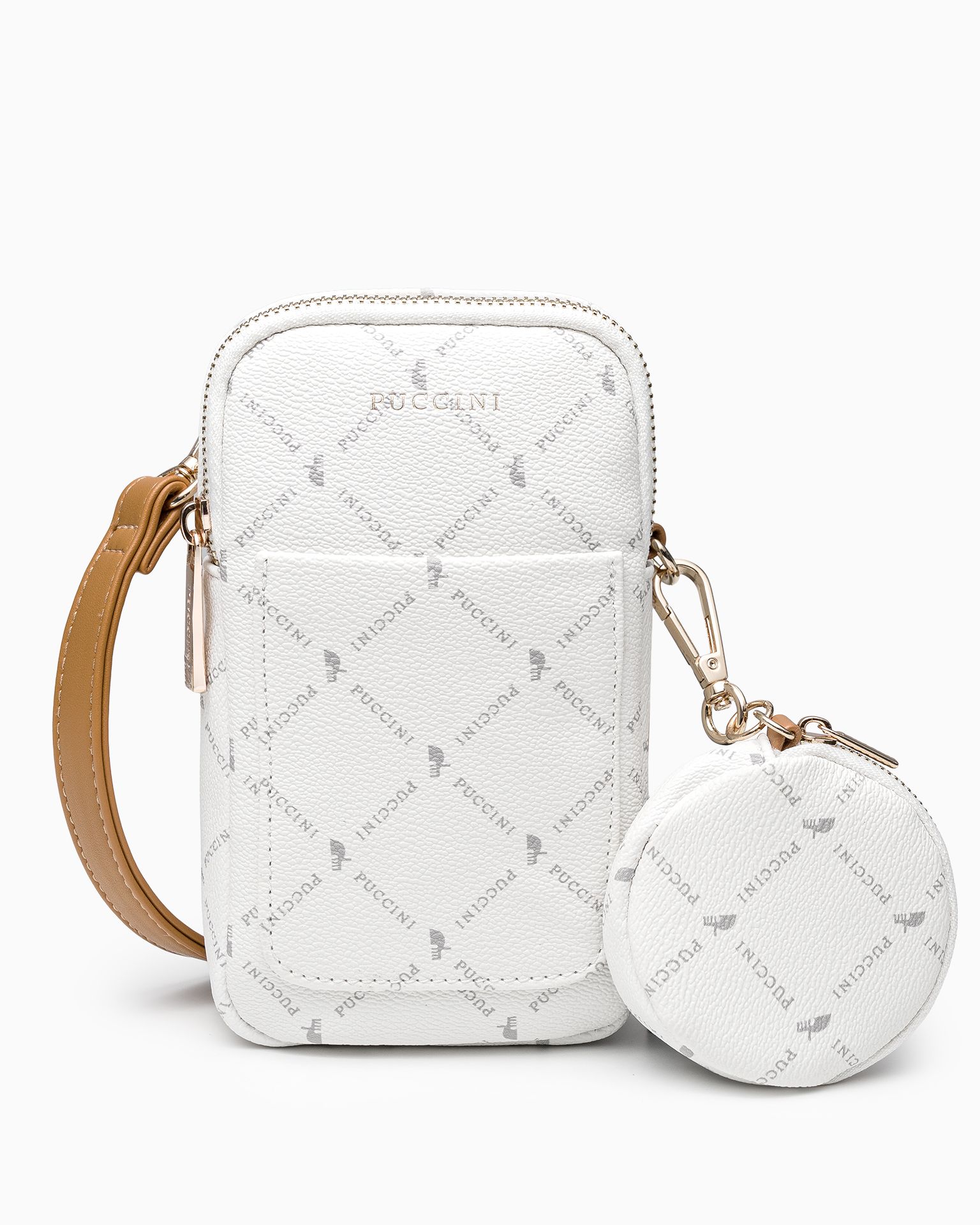 Жіноча сумка для телефону з монограмою білий