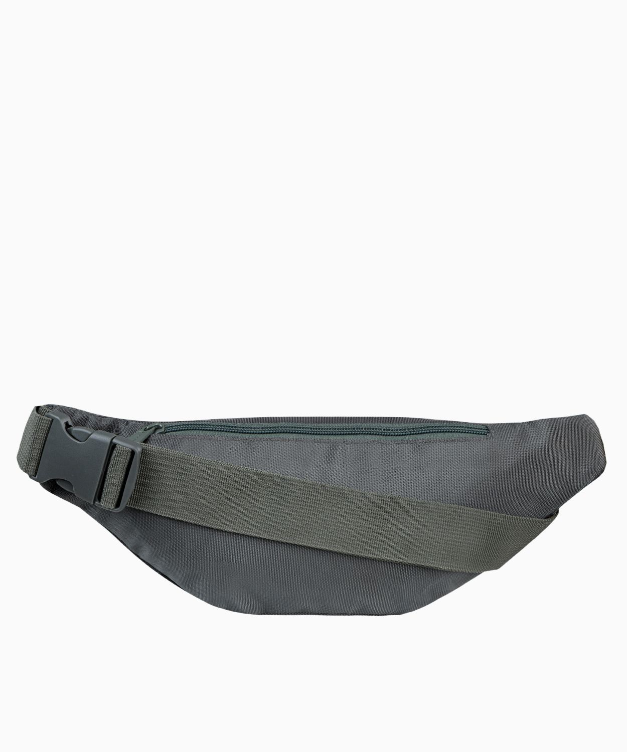 Зелена поясна сумка з неоновою підкладкою