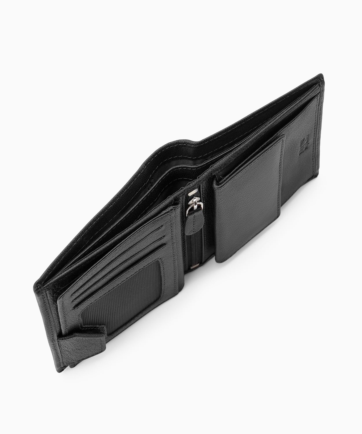 Чорний шкіряний чоловічий гаманець із захистом RFID