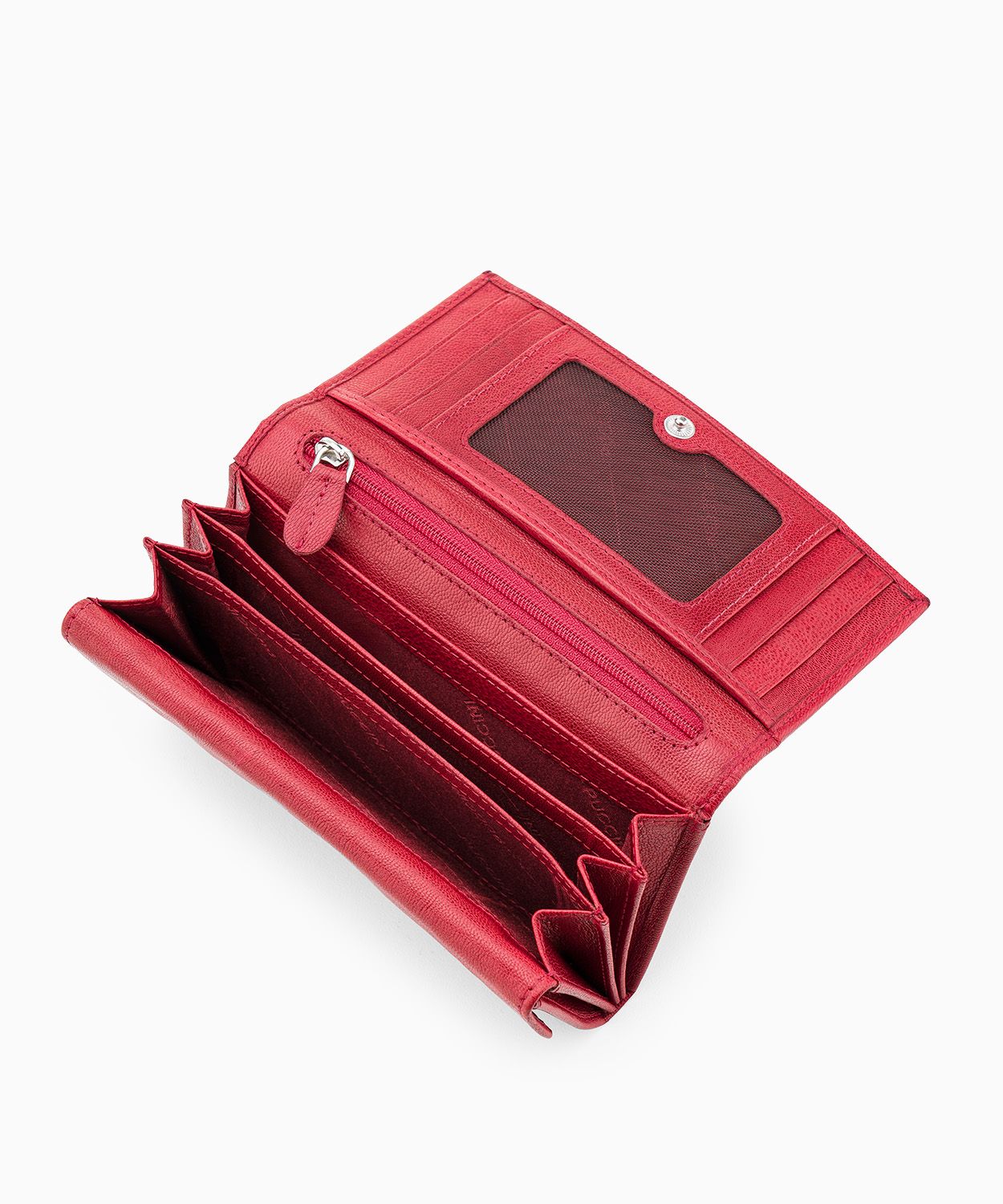 Жіночий гаманець червоний з натуральної шкіри