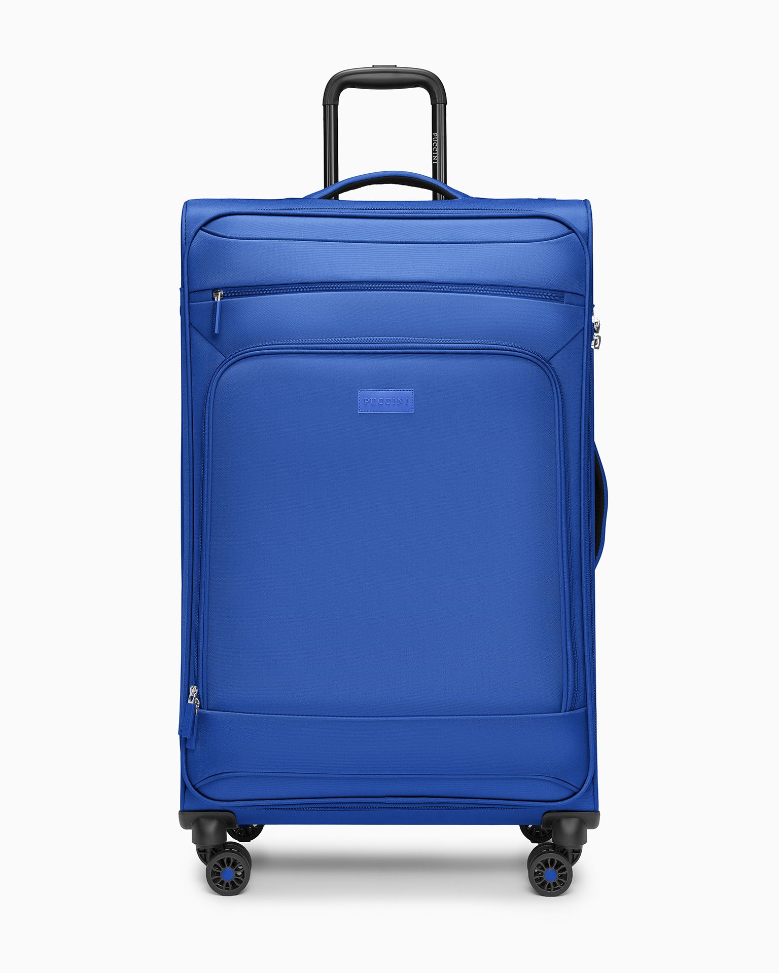 Велика м'яка валіза синього кольору