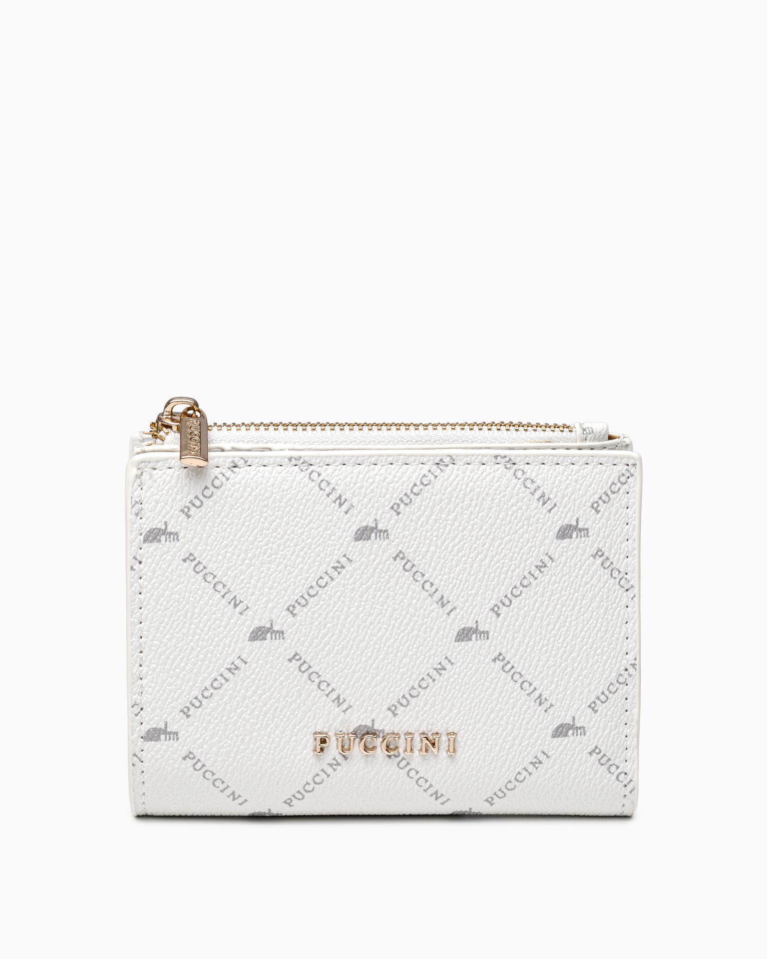 Жіночий гаманець невеликий монограма білий