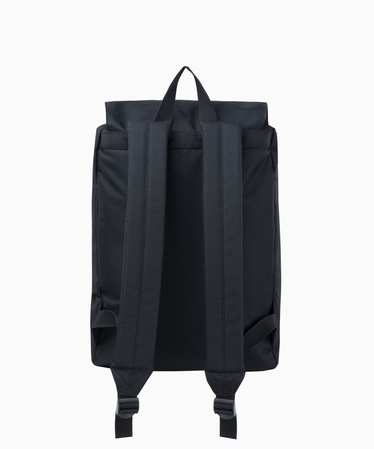 Чорний тканинний рюкзак з кишенями 