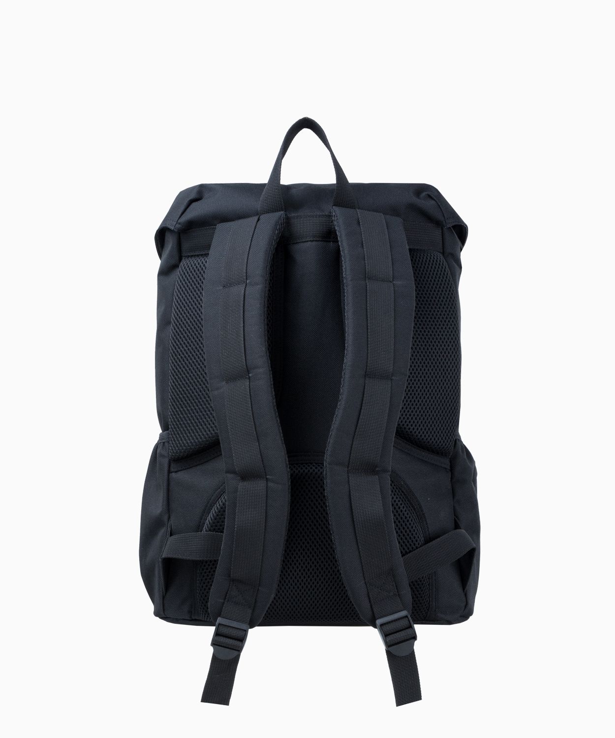 Чорний рюкзак зі вставками з екологічної шкіри 