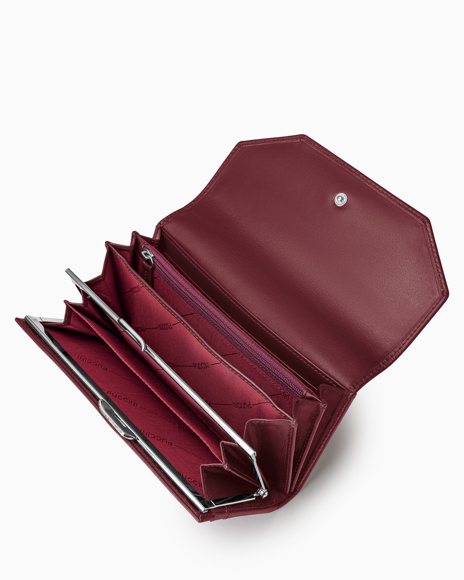 Жіночий шкіряний гаманець великий бордовий