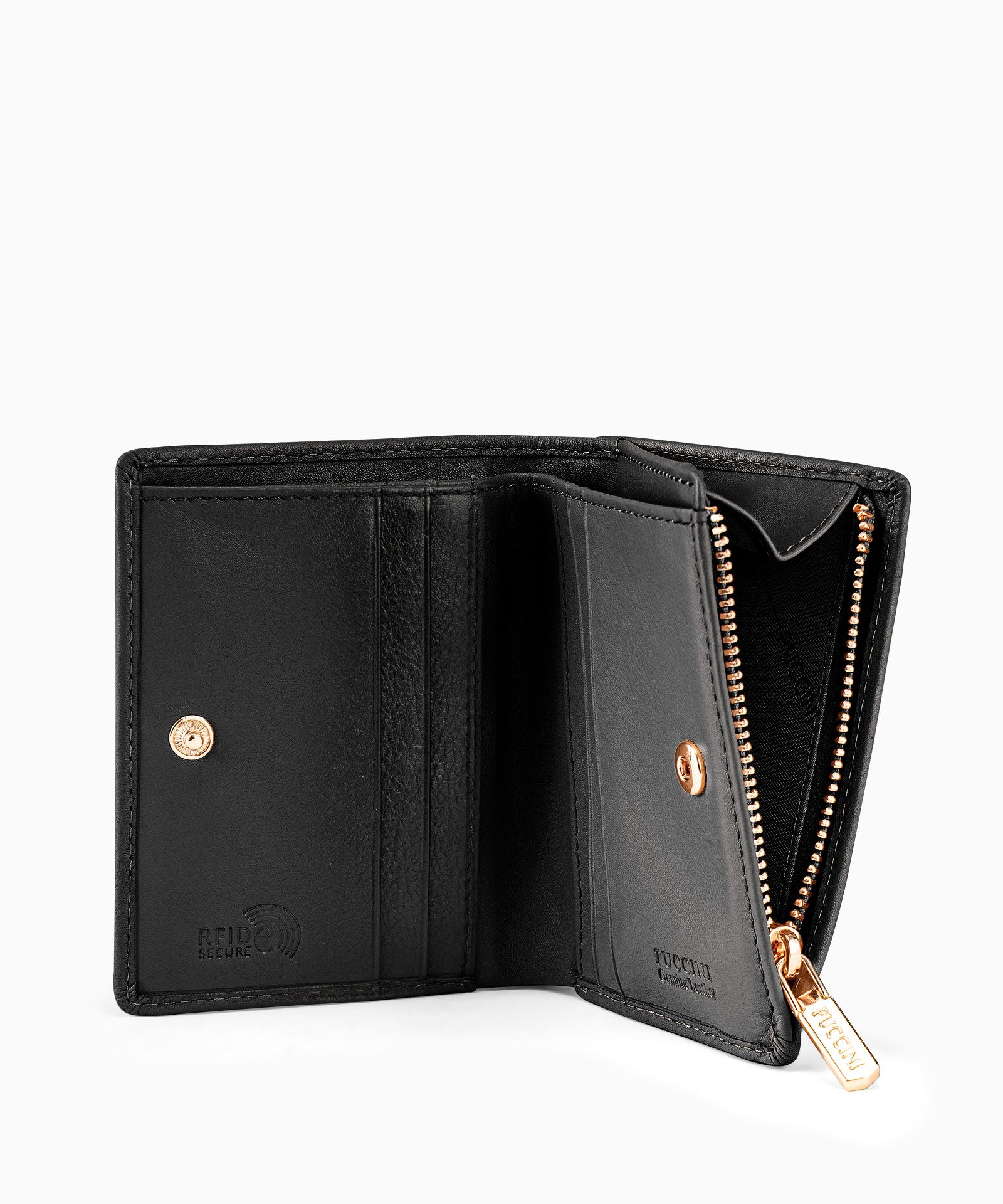 Жіночий маленький шкіряний гаманець чорний