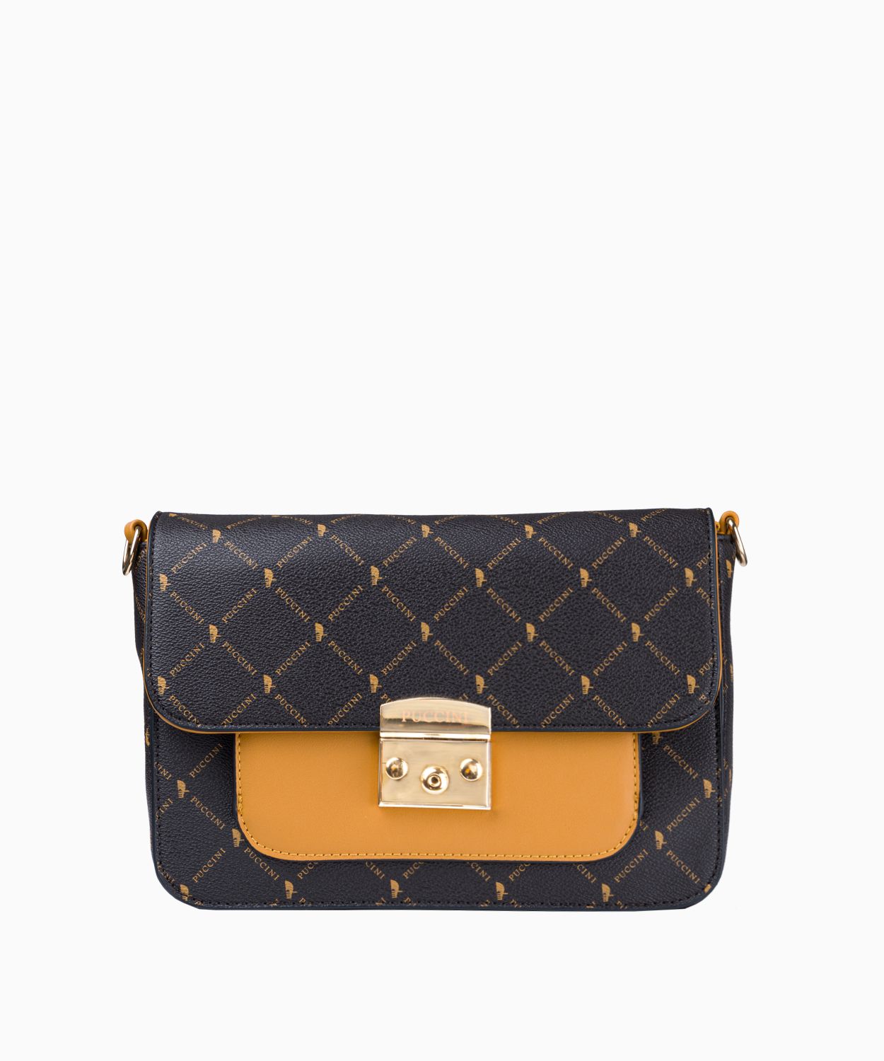 Коричнева сумка з візерунком монограму