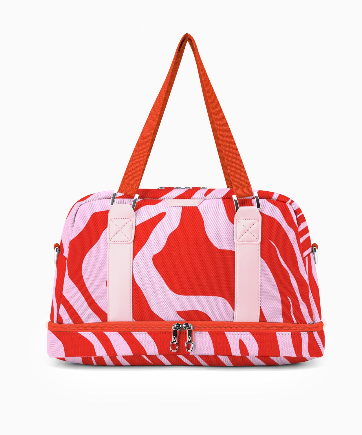 Невелика сумка вихідного дня з додатковим відділенням внизу - принт червоний