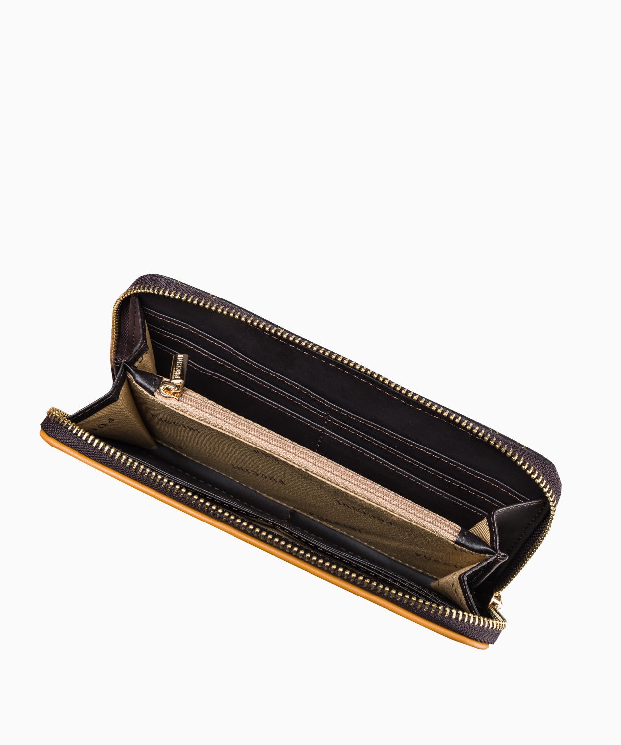 Великий коричневий жіночий гаманець з екологічної шкіри