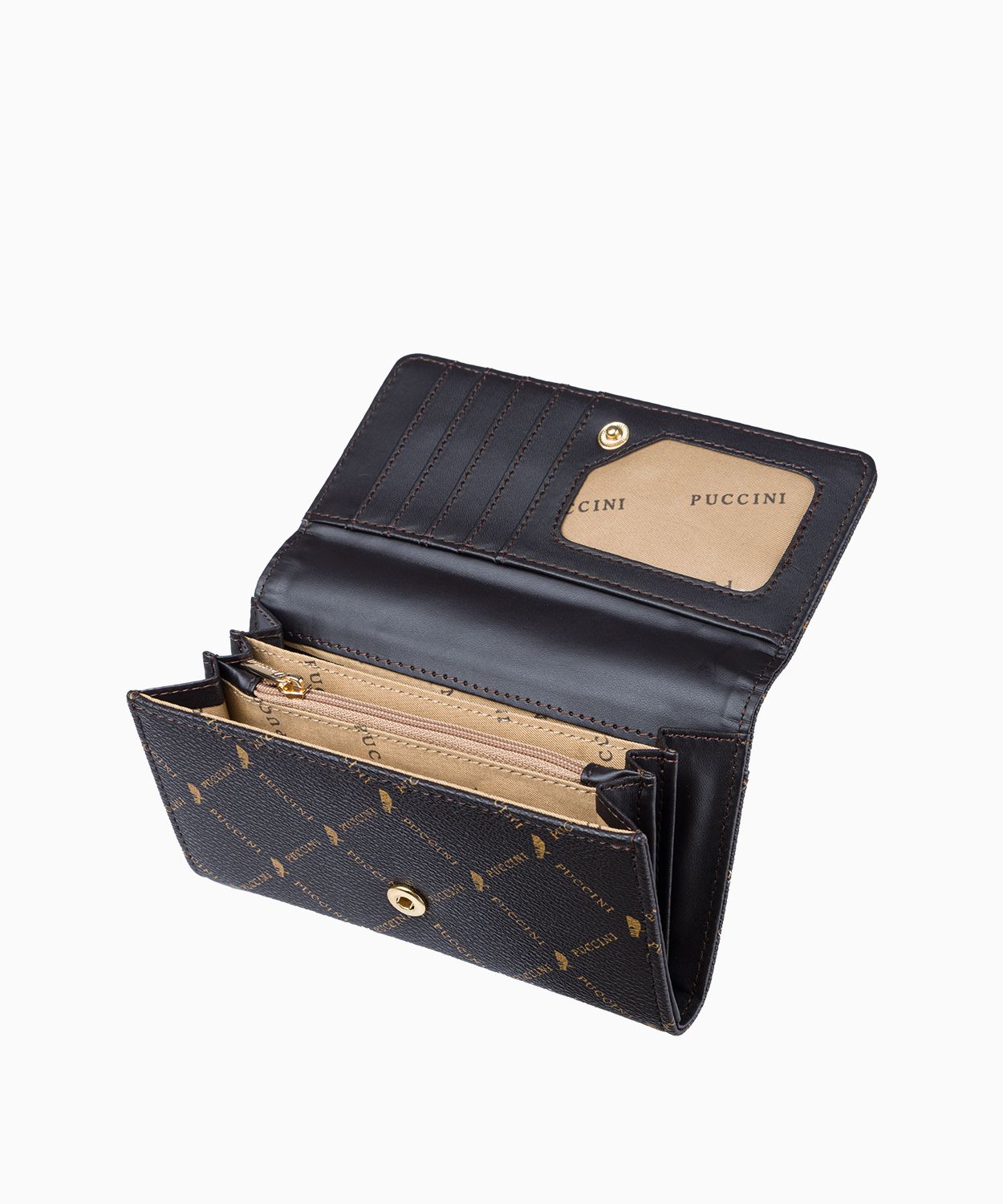 Коричневий жіночий гаманець середнього розміру з екологічної шкіри