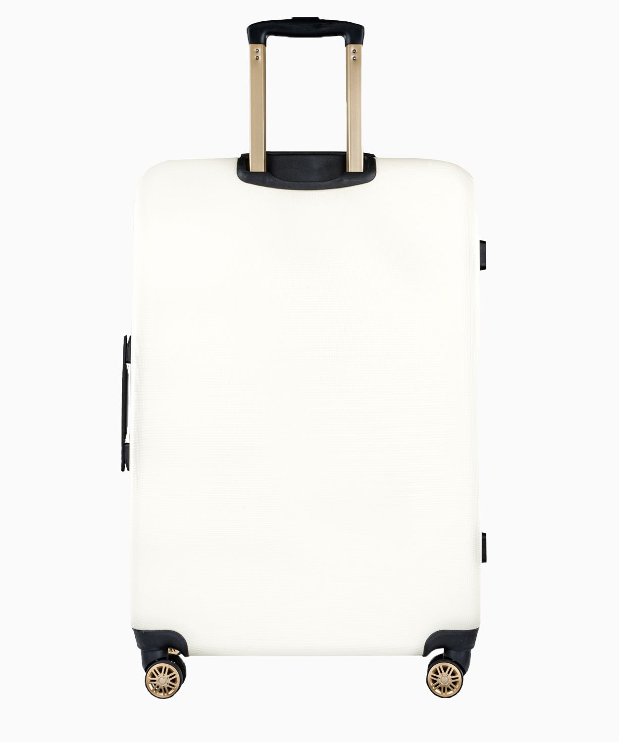 Велика біла валіза з вишуканим написом 