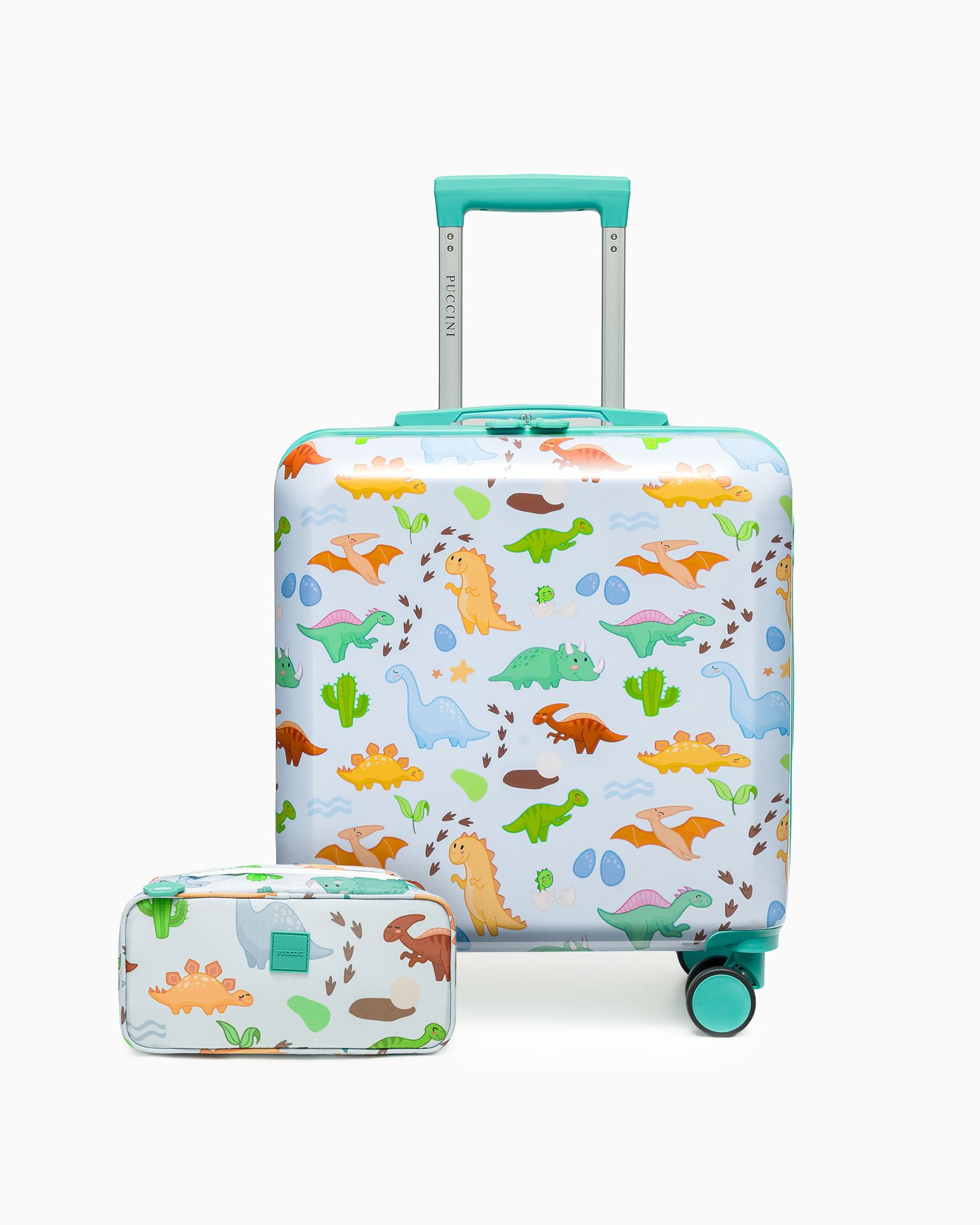 Набір валіз для дітей + органайзер сині динозаври