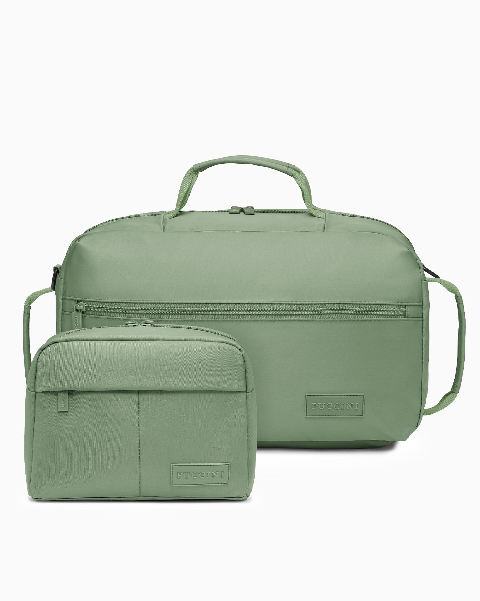 Комплект дорожня сумка + косметичка зелена