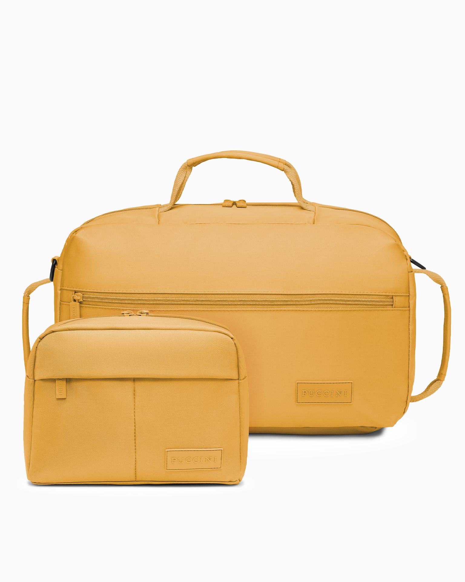 Комплект дорожня сумка + косметичка жовта