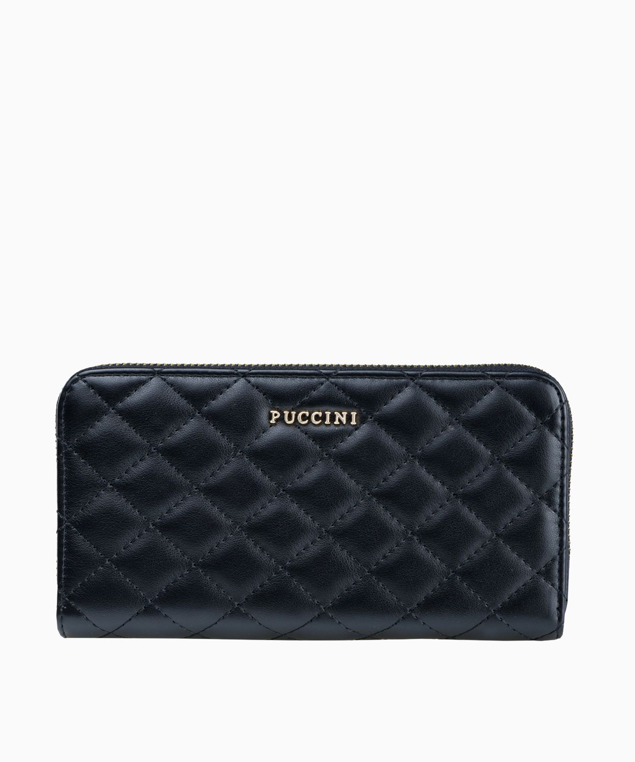 Жіночий чорний гаманець зі строчкою