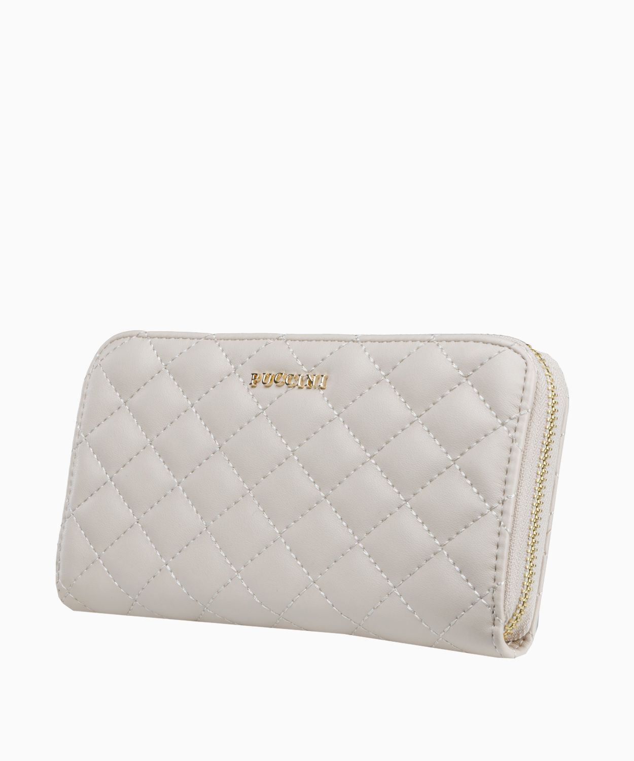 Бежевий стьобаний жіночий гаманець