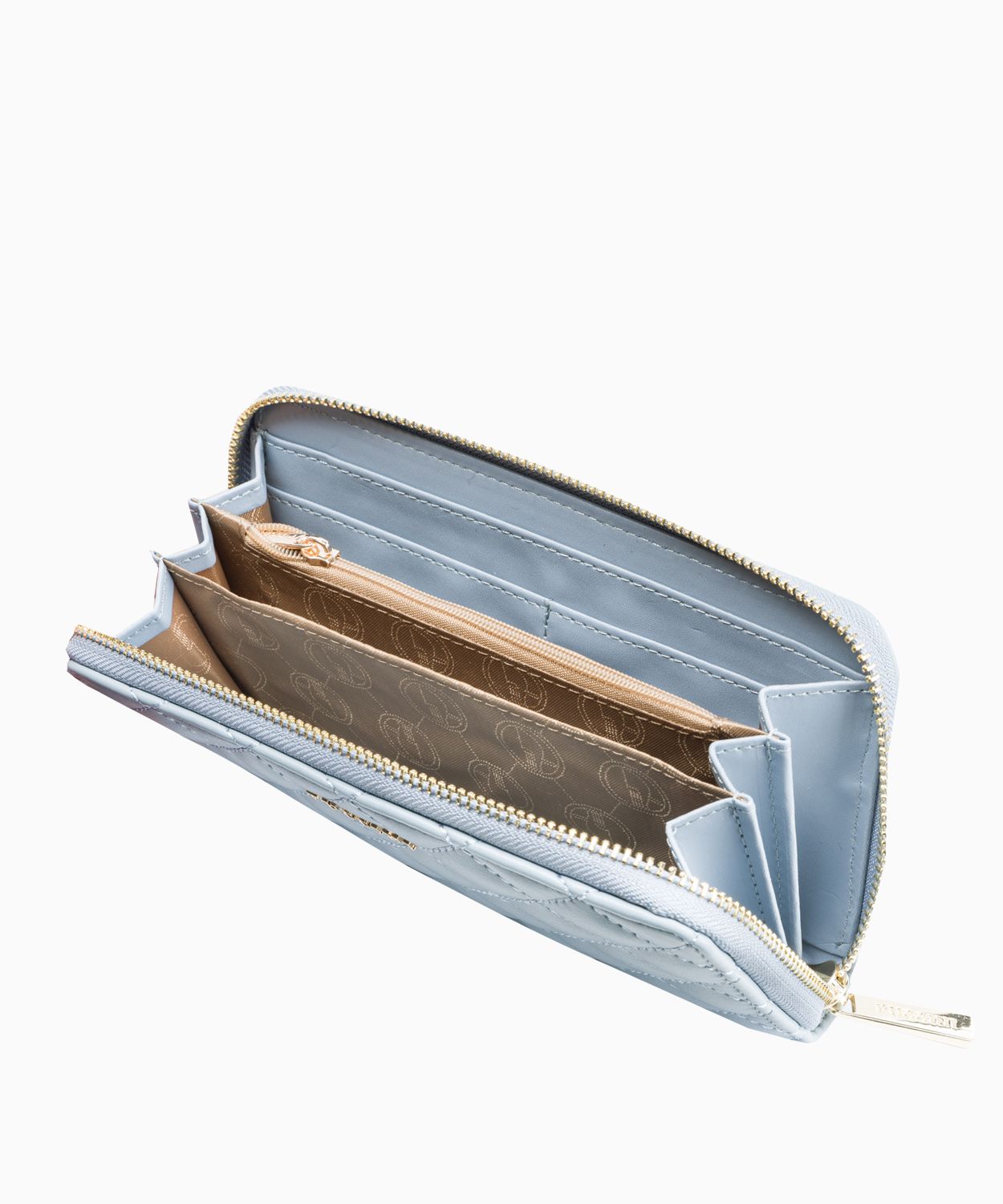 Жіночий блакитний гаманець зі строчкою