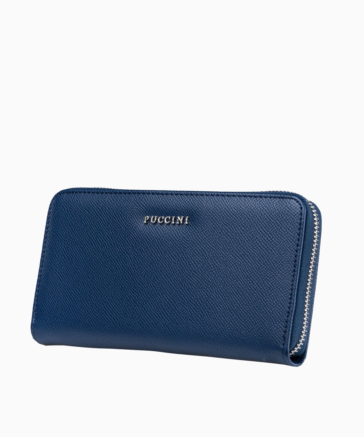 Великий темно-синій жіночий гаманець з екологічної шкіри 