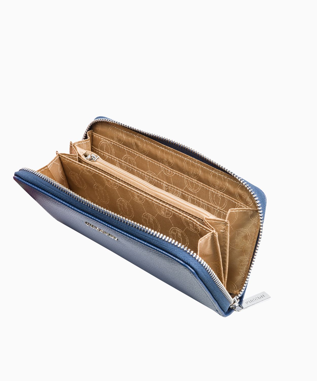 Великий темно-синій жіночий гаманець з екологічної шкіри 