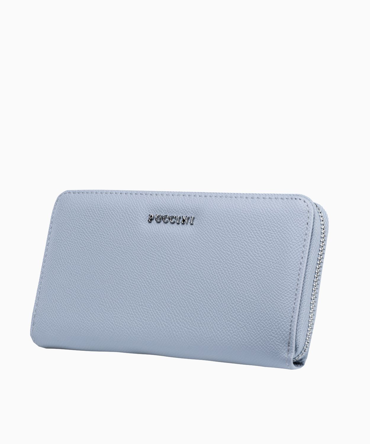 Великий сірий жіночий гаманець з екологічної шкіри 