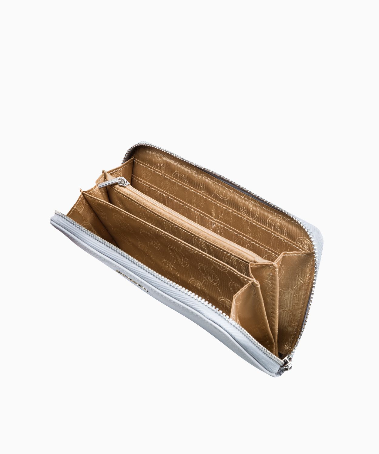 Великий сірий жіночий гаманець з екологічної шкіри 