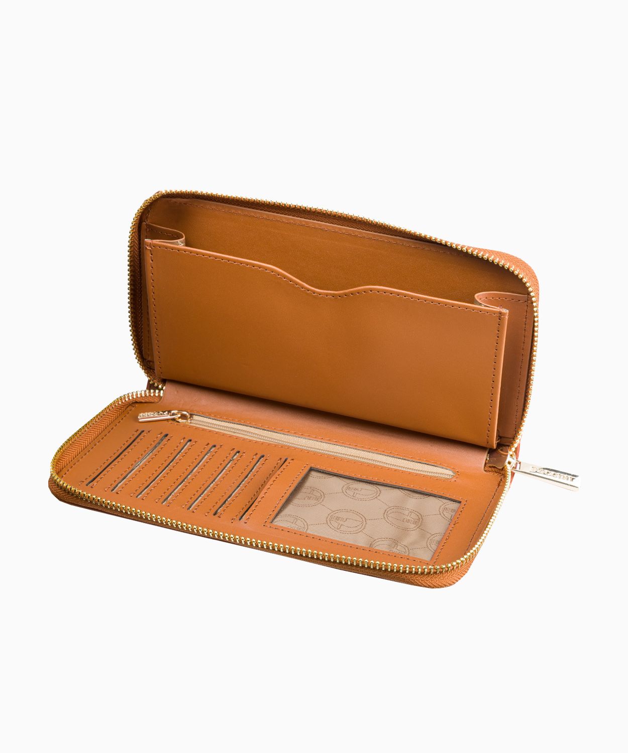 Гаманець жіночий коричневого кольору з місцем для телефону 