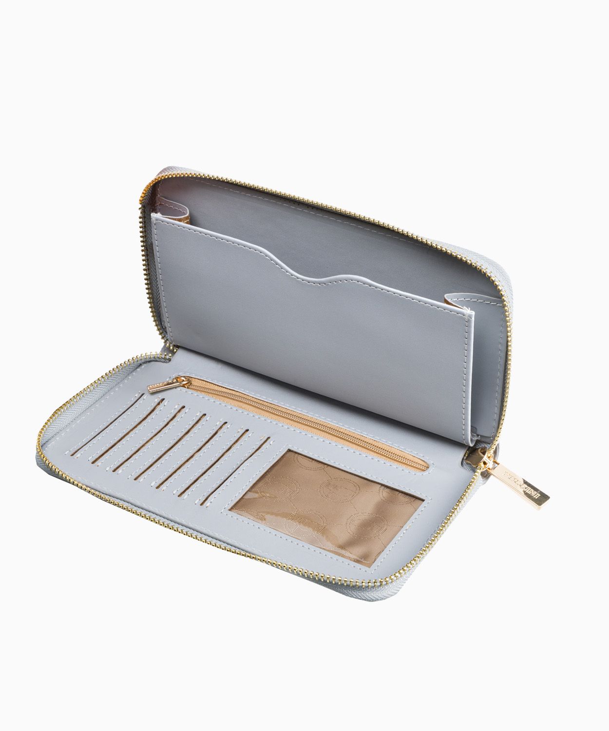 Гаманець жіночий сірого кольору з місцем для телефону 