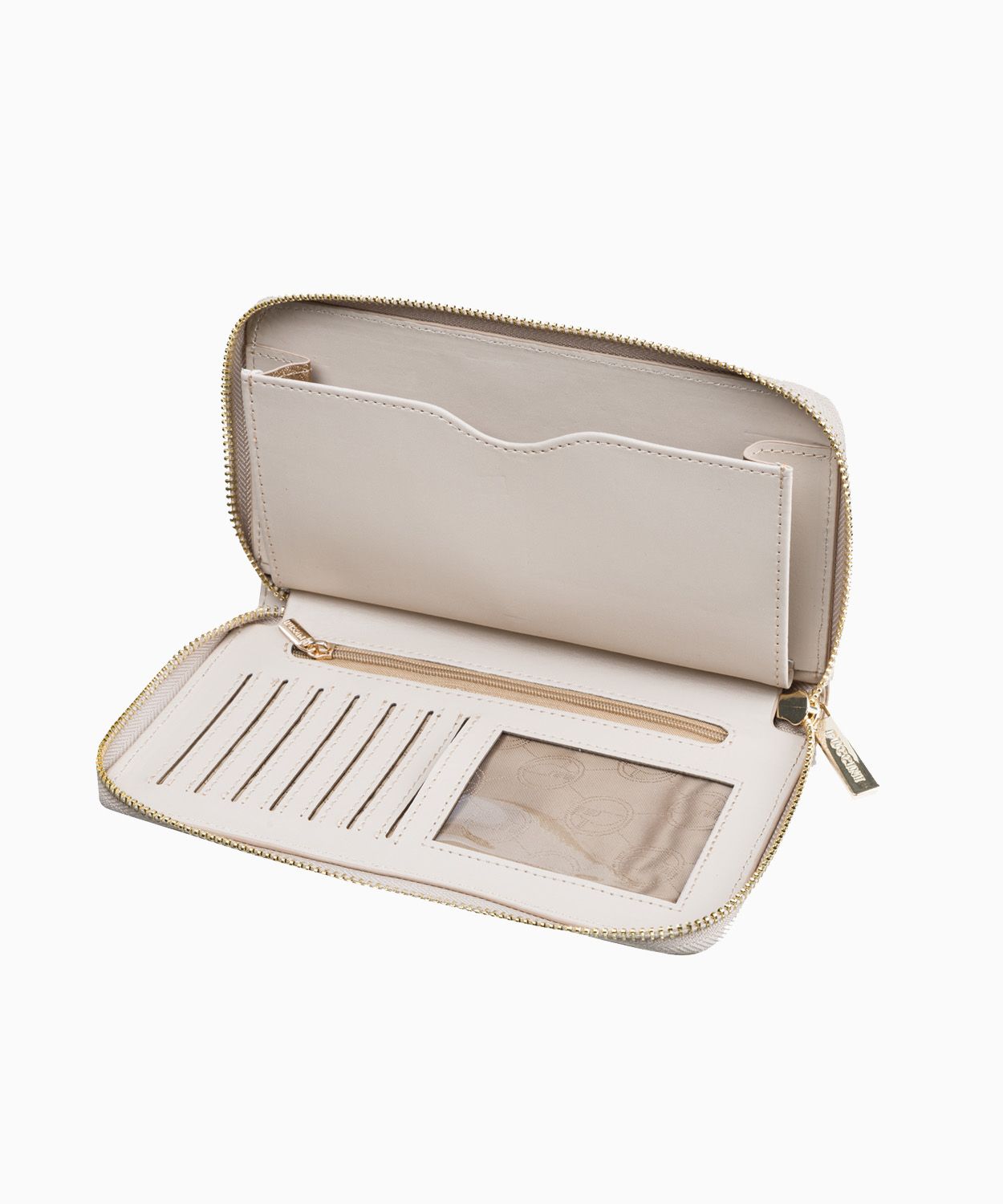 Гаманець жіночий бежевого кольору з місцем для телефону 