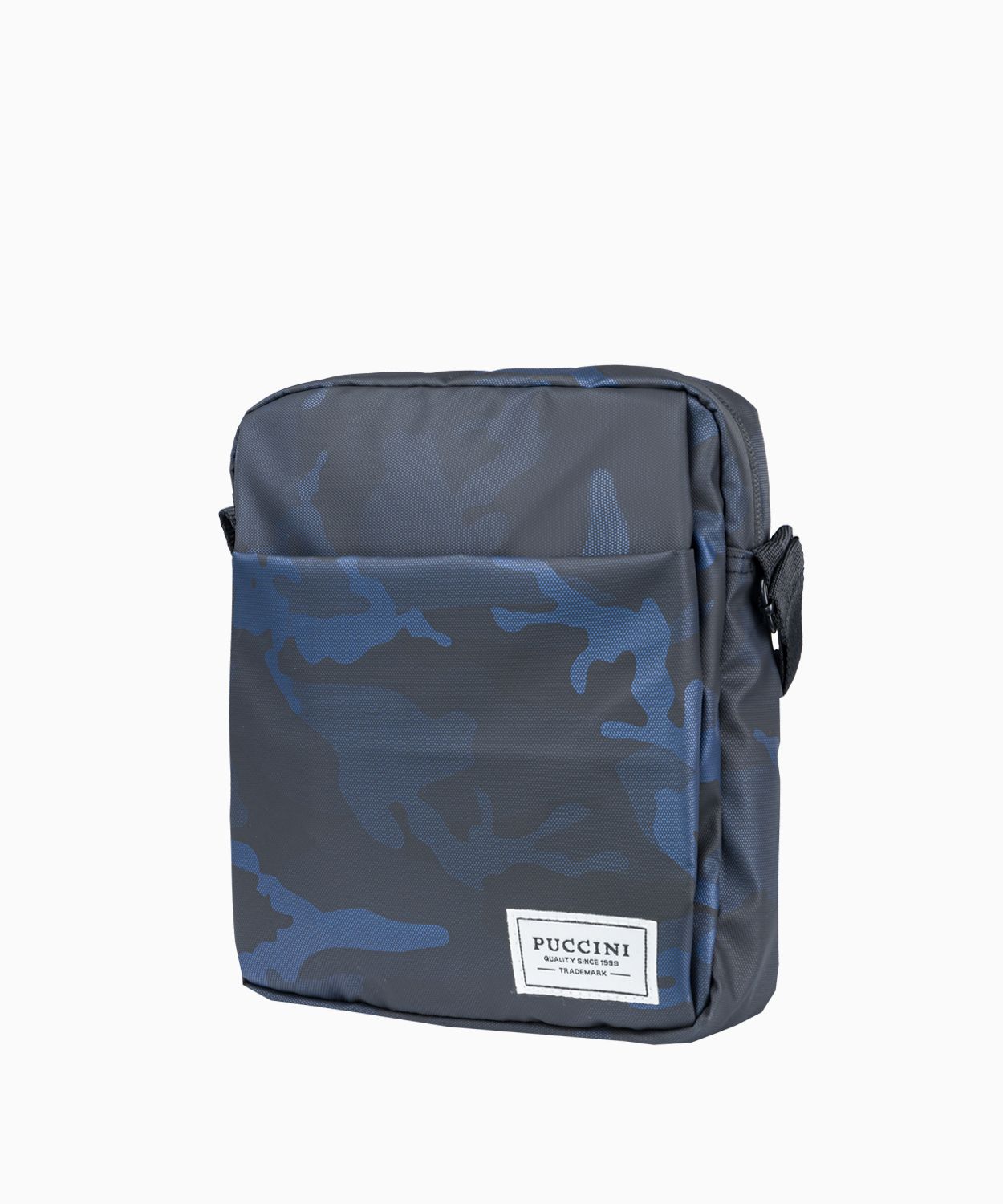 Темно-синя чоловіча сумка з камуфляжним малюнком 