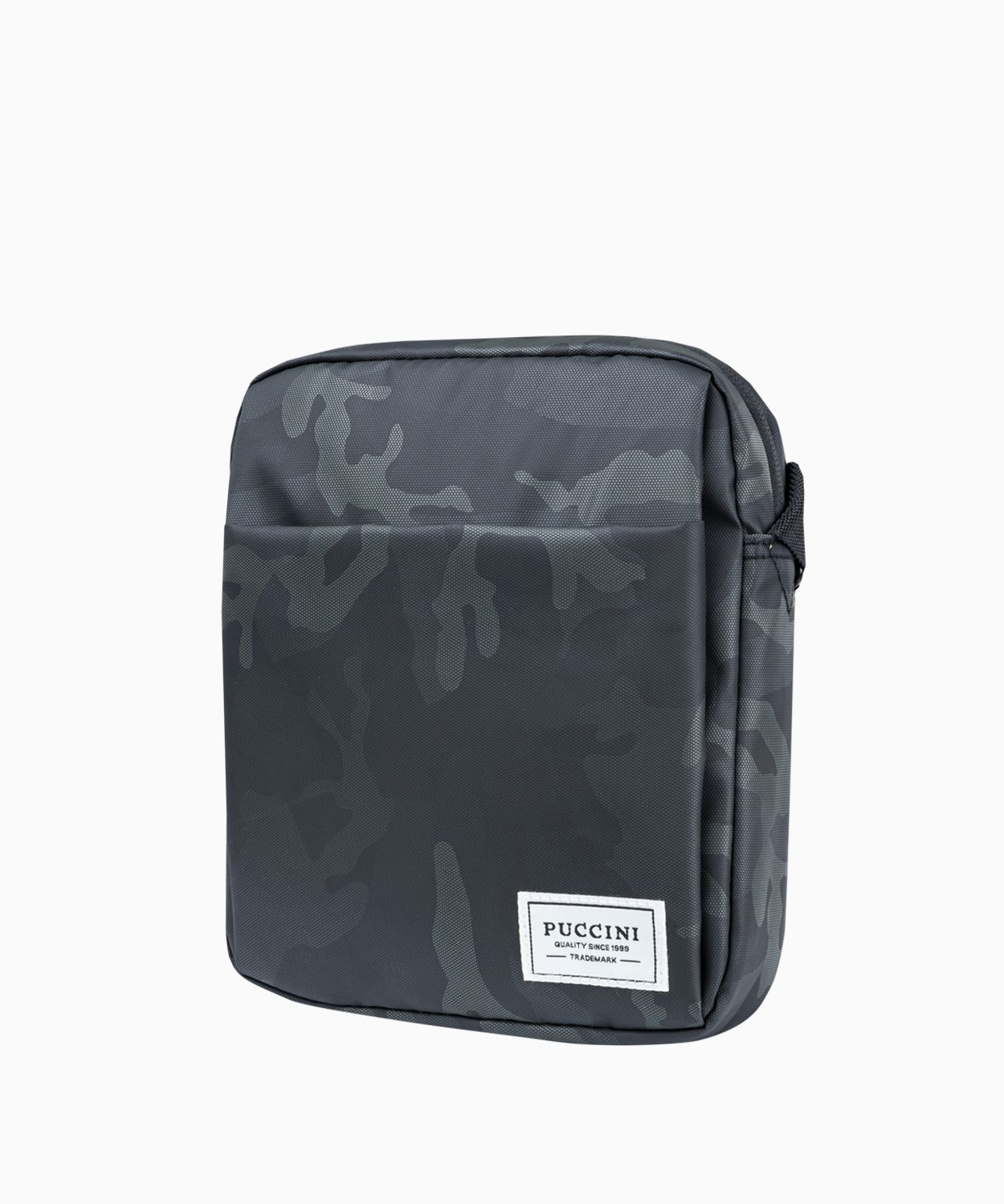 Темно-сіра чоловіча сумка з камуфляжним малюнком 