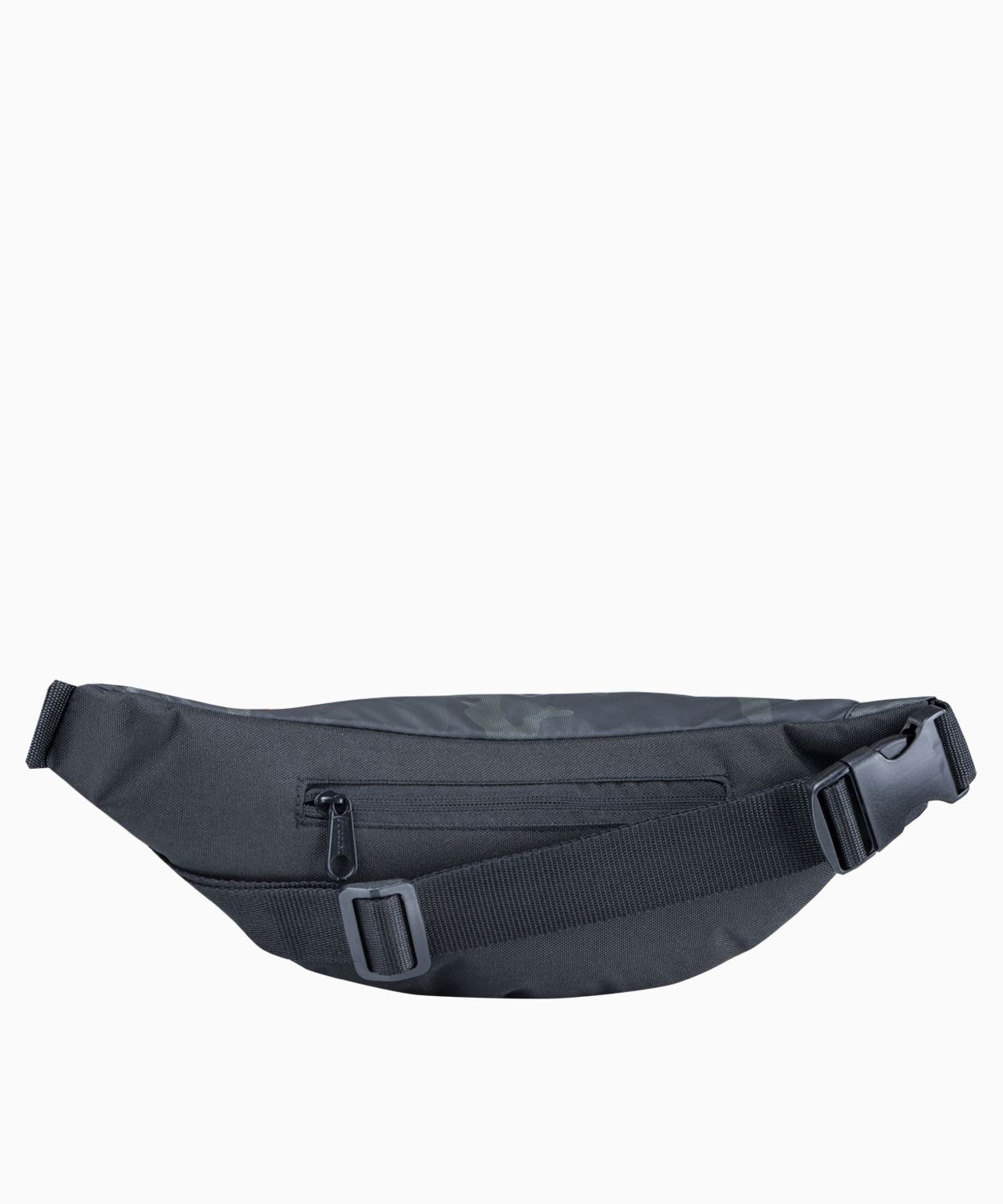 Чорна поясна сумка з тканини з камуфляжним малюнком