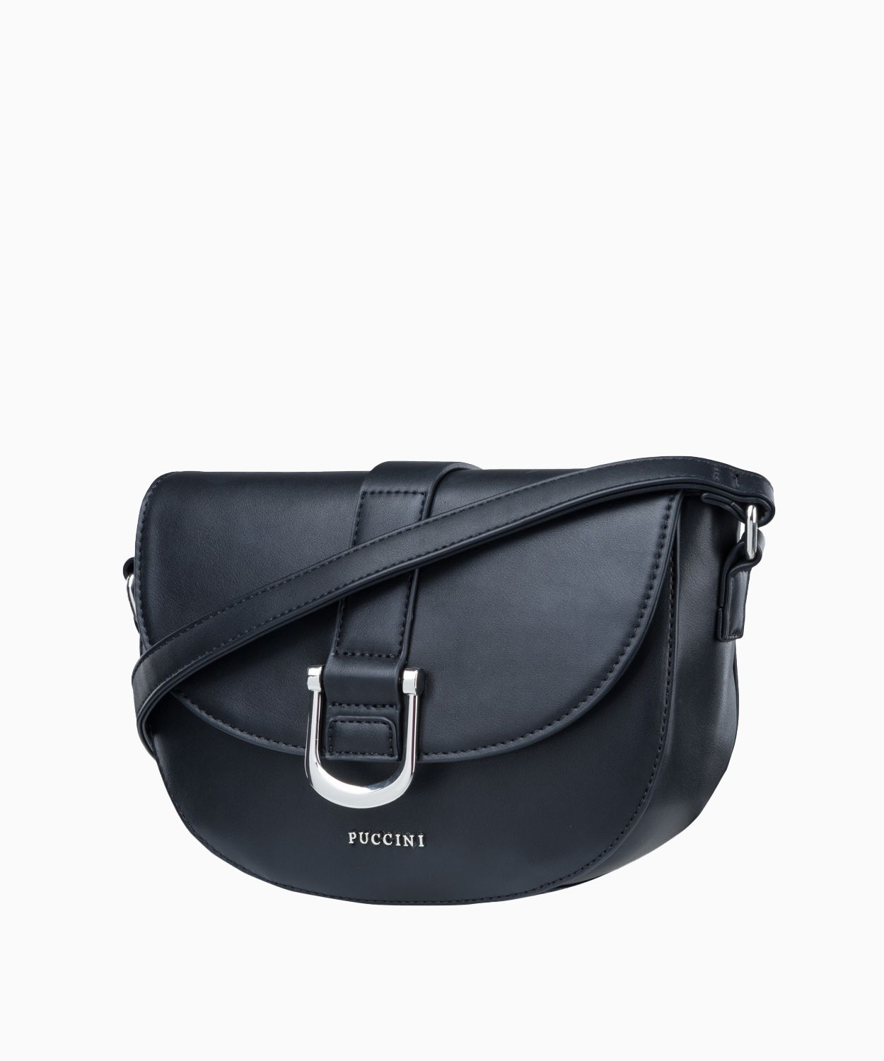 Елегантна чорна жіноча сумочка з регульованим ремінцем 