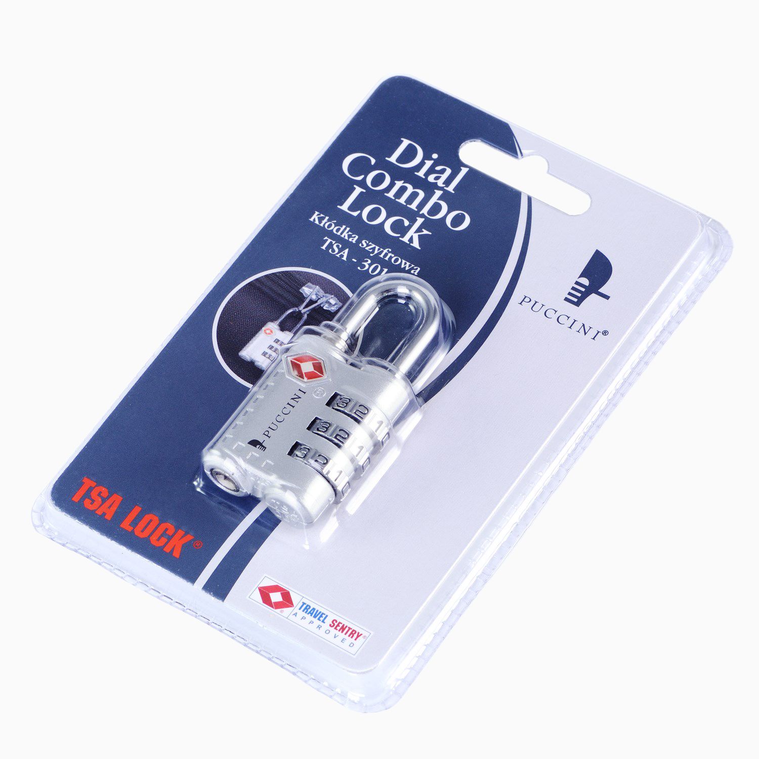 Сірий замок для багажу з кодовим шифром TSA