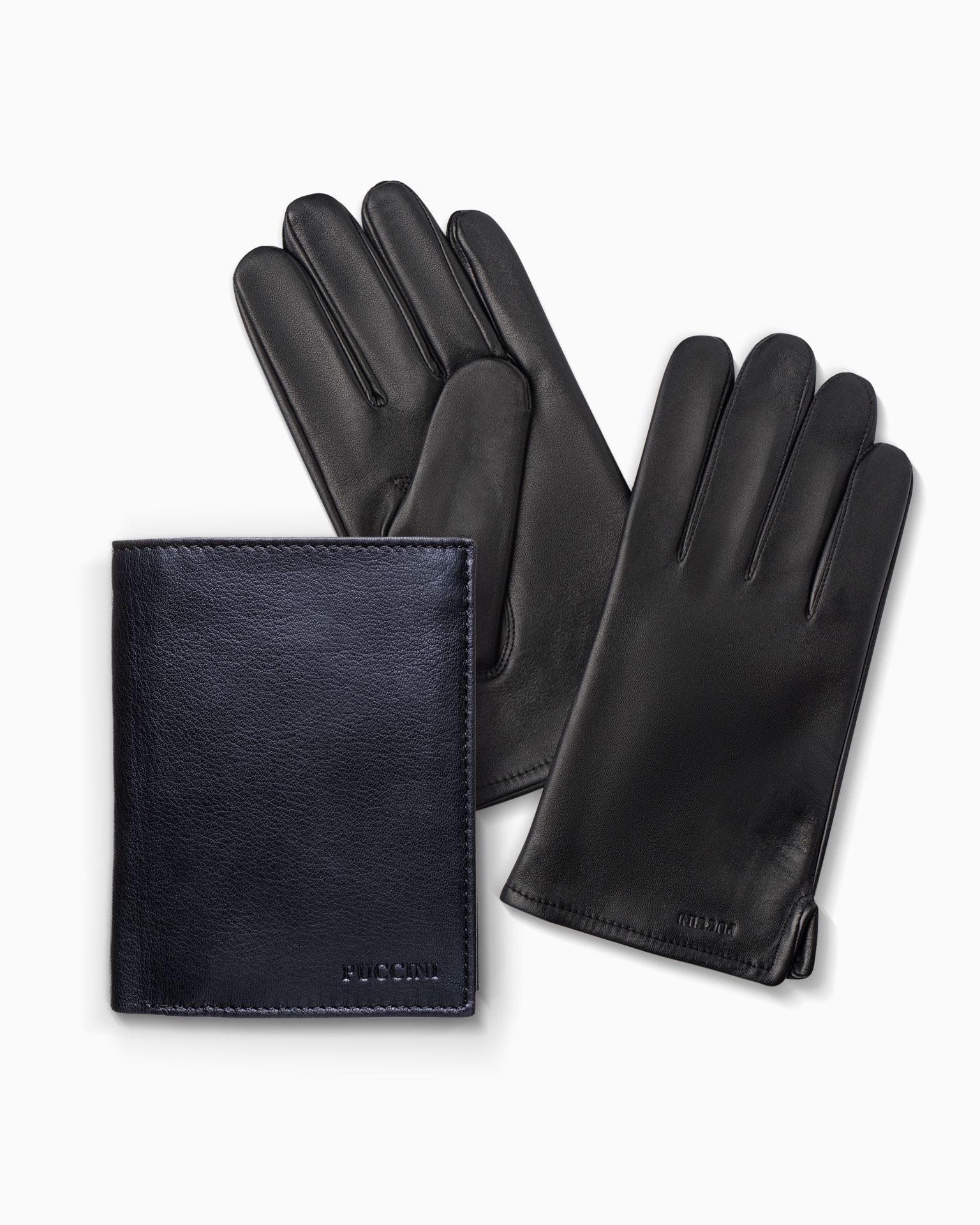 Подарунковий набір шкіряні рукавички розмір L + чоловічий гаманець