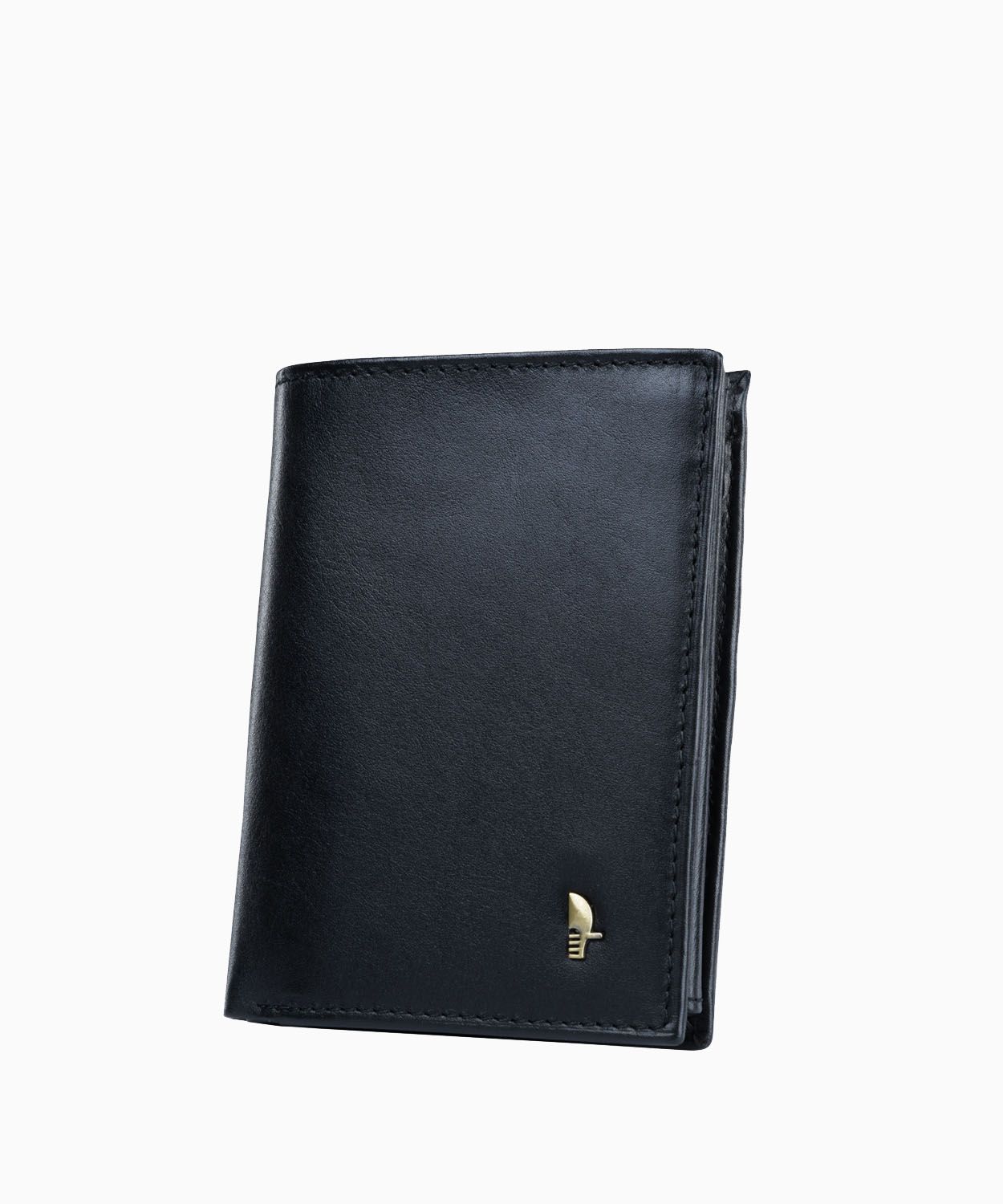 Елегантний чорний шкіряний чоловічий гаманець