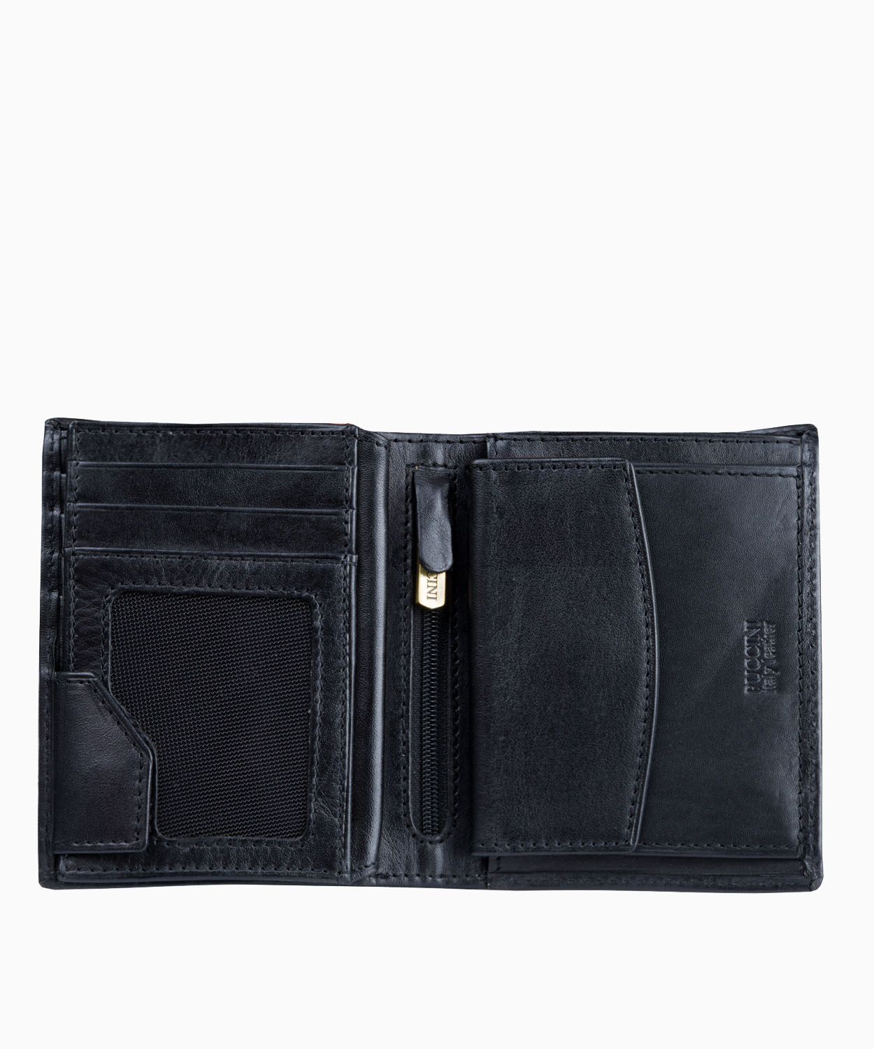 Чорний чоловічий гаманець з натуральної шкіри 
