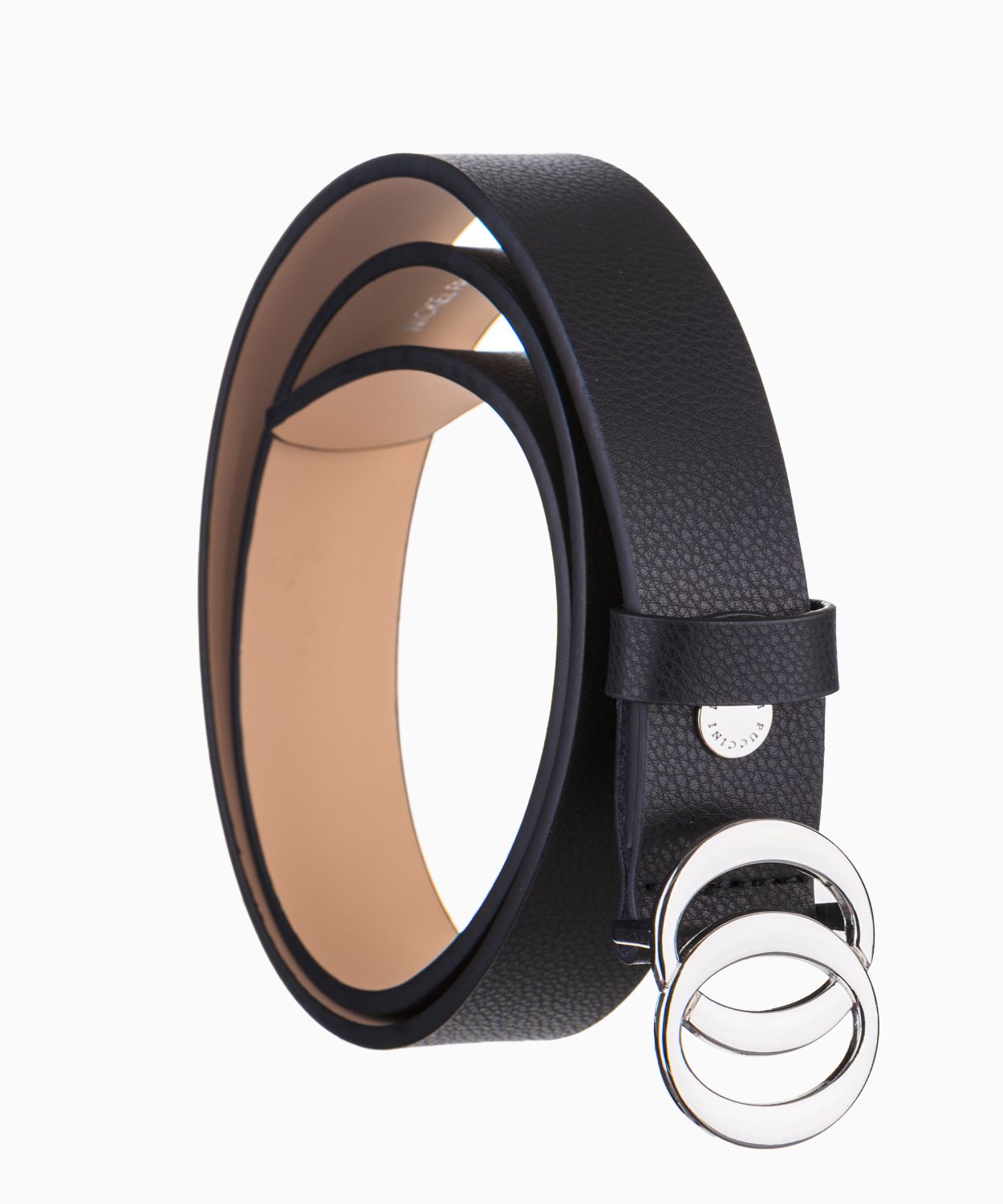 Жіночий шкіряний чорний ремінь з декоративною пряжкою розмір S