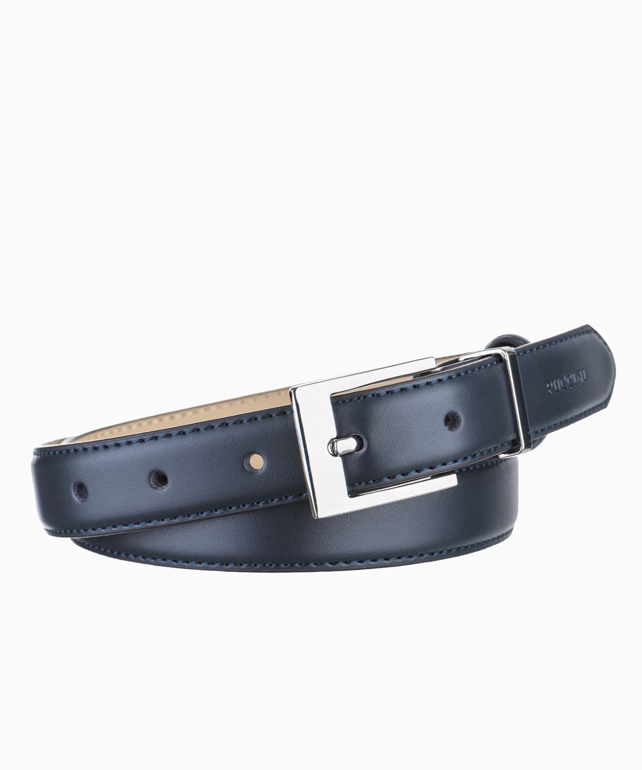 Жіночий вузький темно-синій ремінь з натуральної шкіри розмір m 