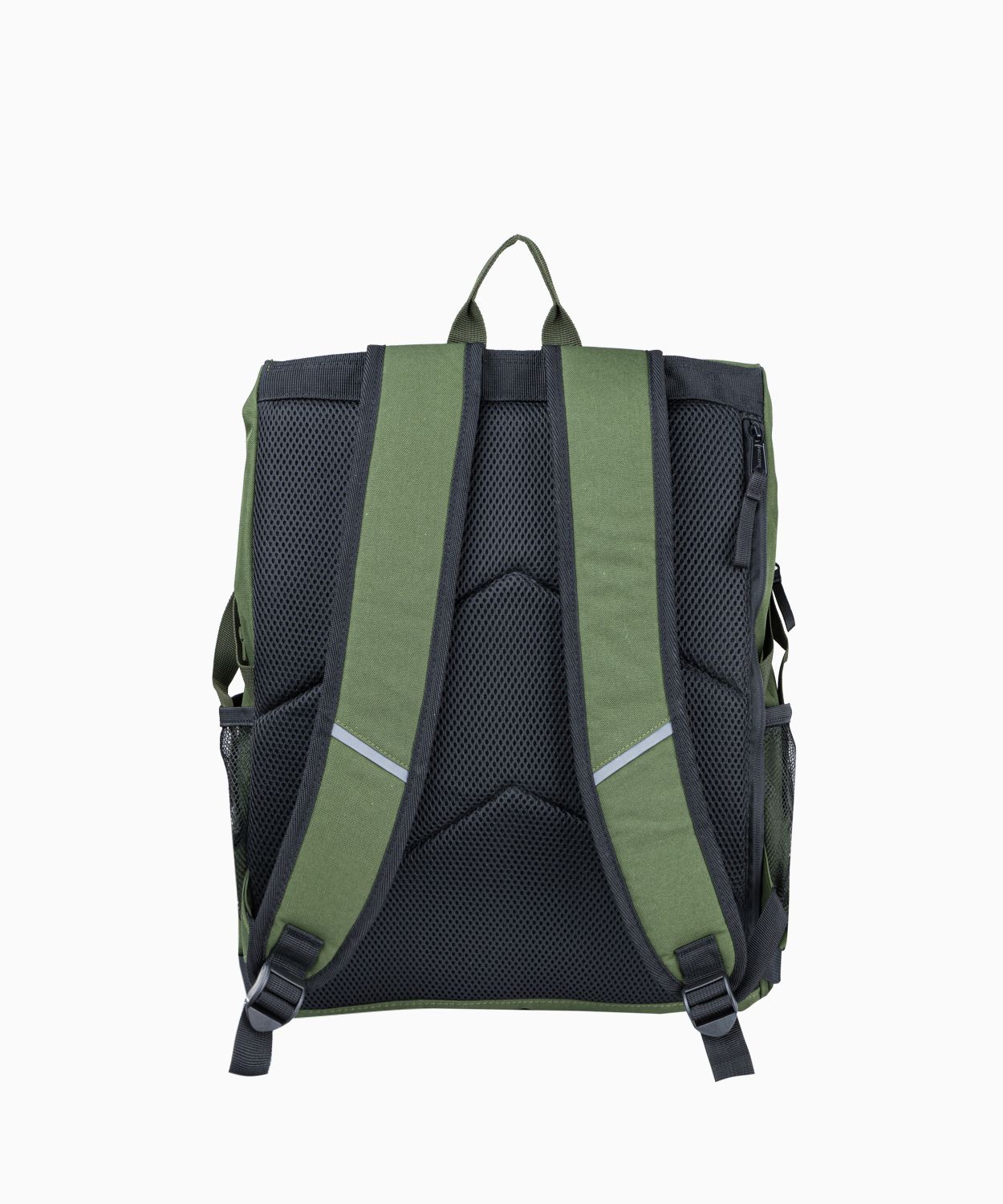 Великий зелений рюкзак з кишенями 