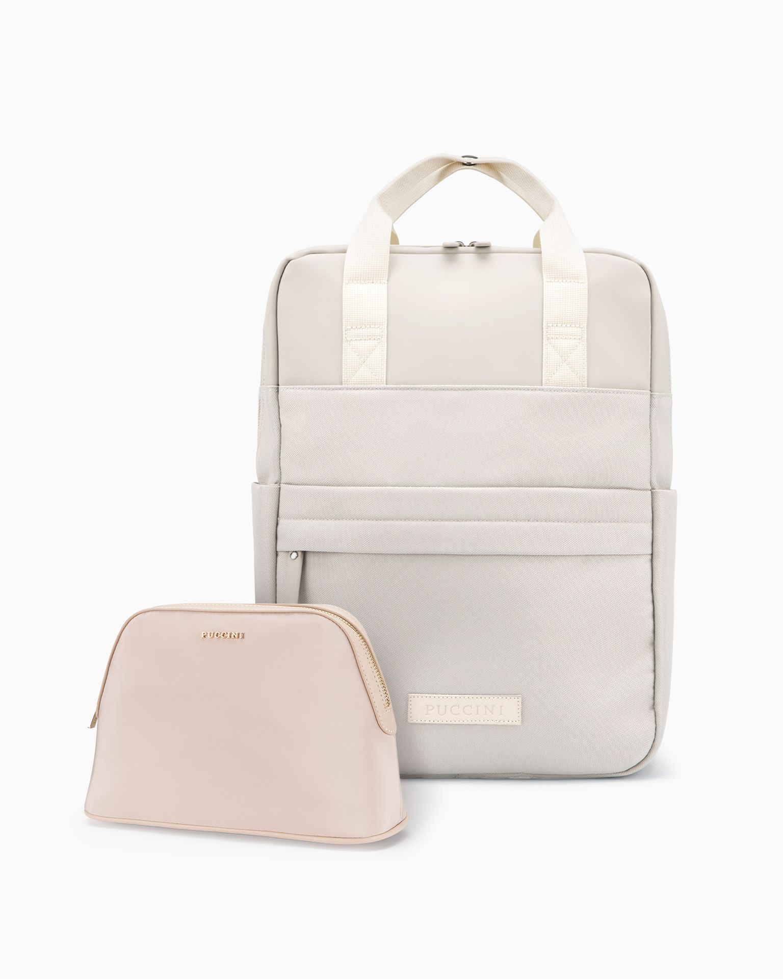 Жіночий косметичний набір + міський рюкзак бежевий